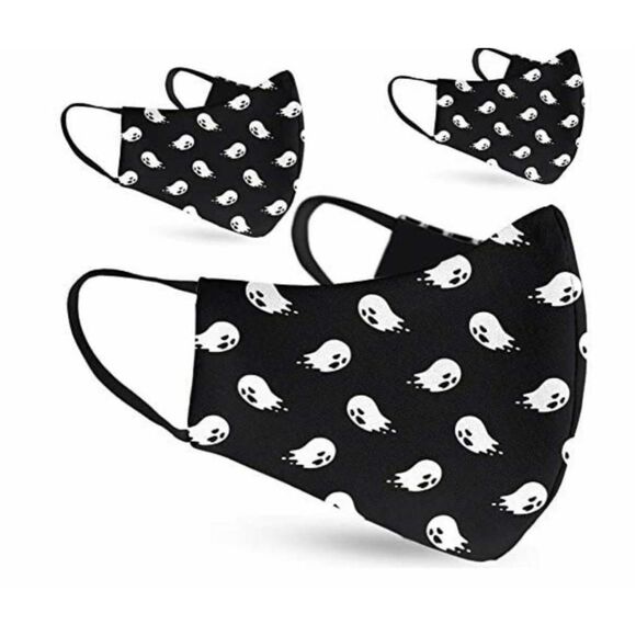 New in Package Youth Kids Ojos Halloween Ghosts Spooky Face Masks 3 Pk Unisex - Picture 3 of 3